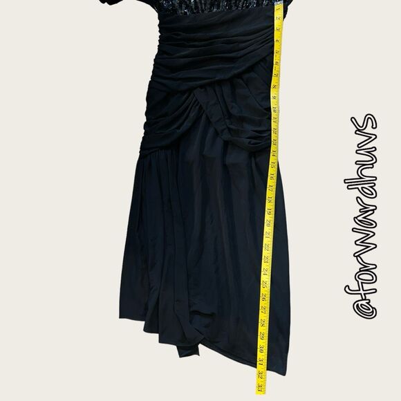 Vintage Casadei Black Dress | 1980s Glamour Revived | Size 6 - Picture 11 of 15